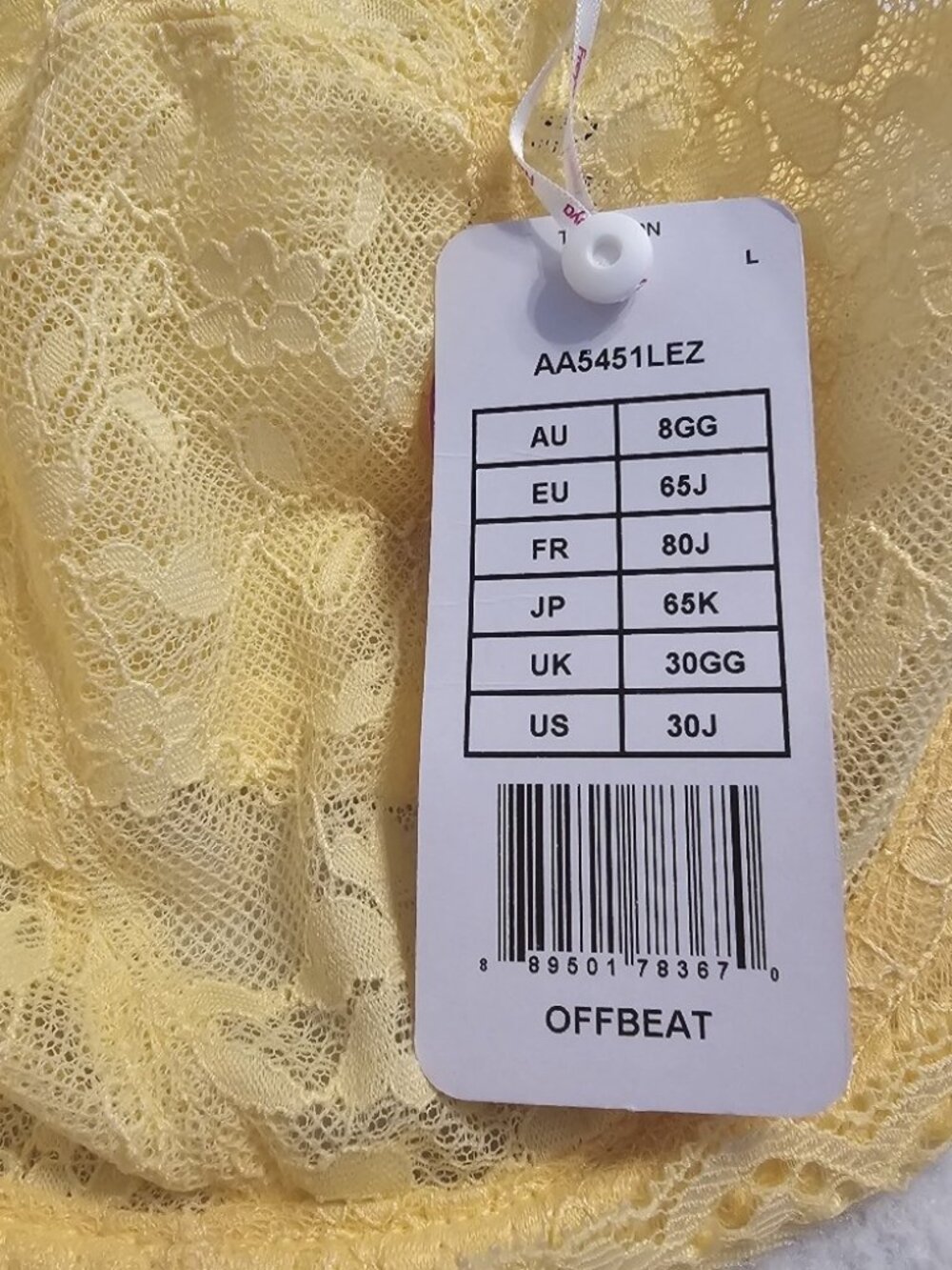 Freya Offbeat Underwire Side Support Bra - Yellow 30J Bra - Picture 3 of 5